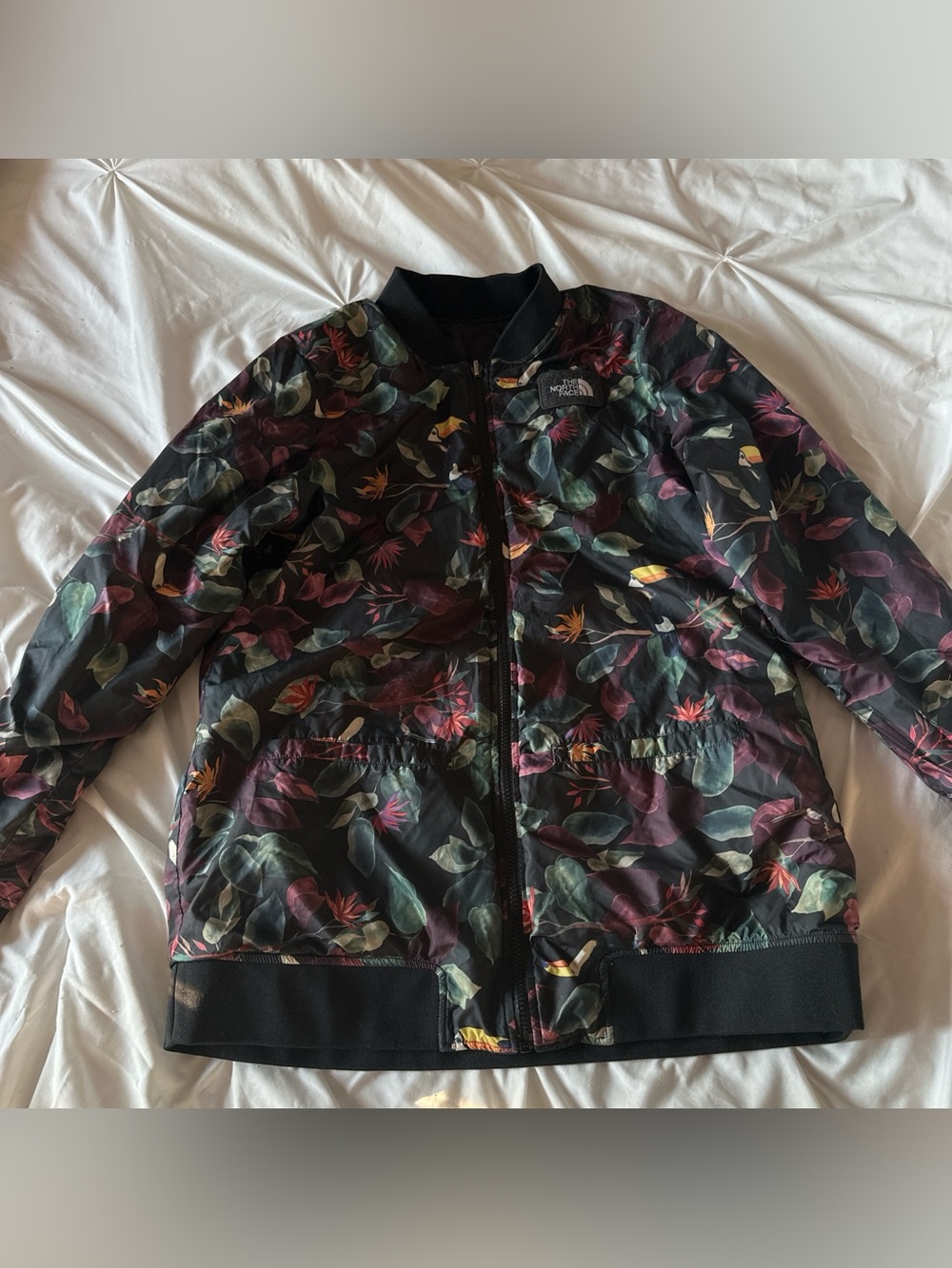 The North Face Women's Floral REVERSIBLE Bomber  Jacket - Black